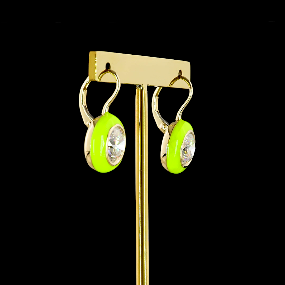 4.02 CTTW Round Lab Diamond Hanging Earring (F Color and VS1 Clarity)