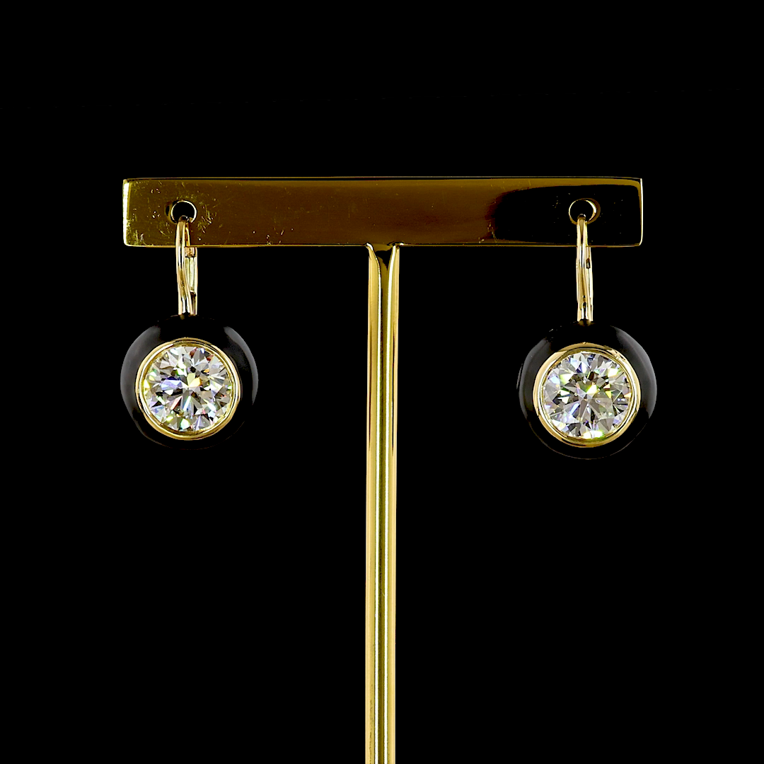5.04 CTTW Round Lab Diamond Hanging Earring (F/E Color and VS1/VVS2 Clarity)
