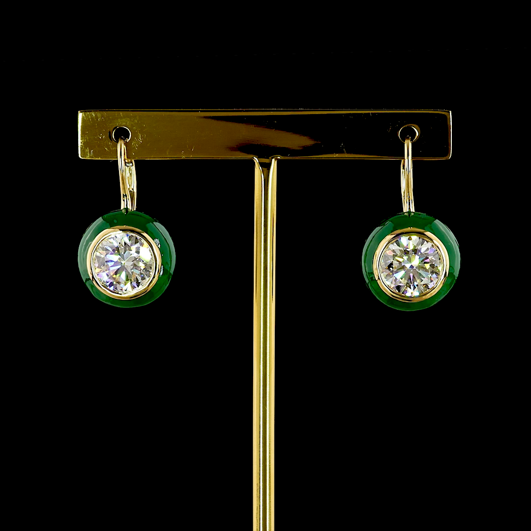 5.01 CTTW Round Lab Diamond Hanging Earring (F Color and VS1 Clarity)