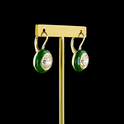 5.01 CTTW Round Lab Diamond Hanging Earring (F Color and VS1 Clarity)