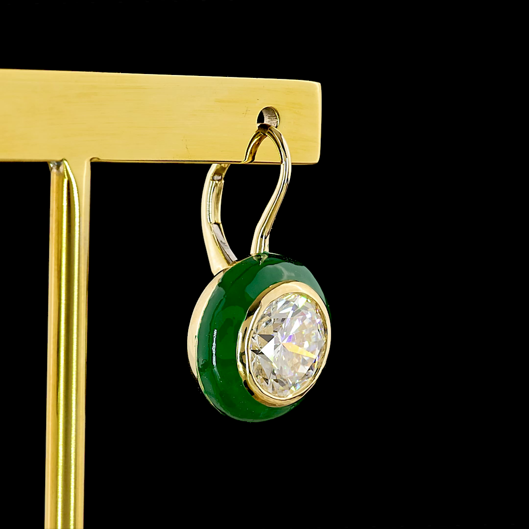 5.01 CTTW Round Lab Diamond Hanging Earring (F Color and VS1 Clarity)