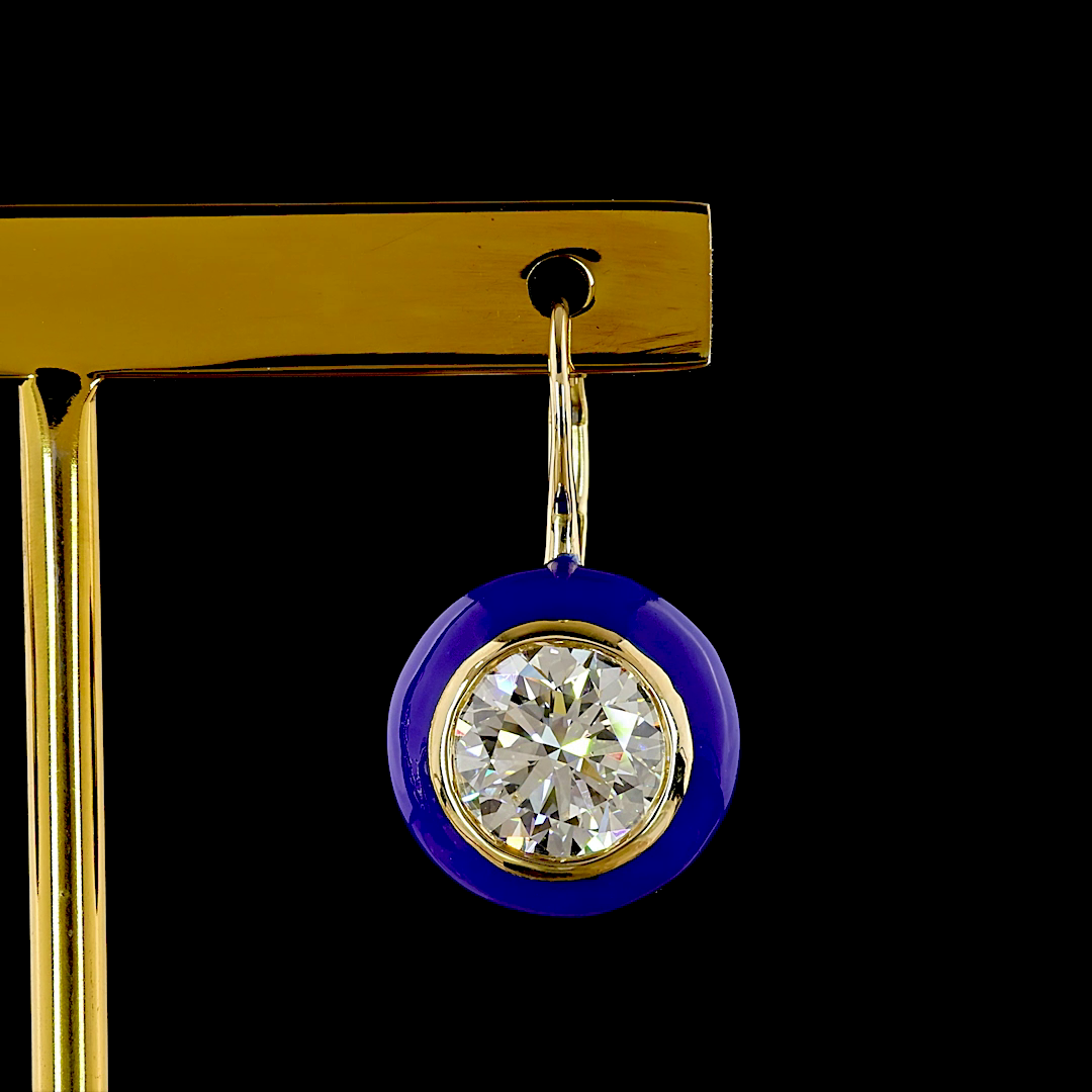 5.00 CTTW Round Lab Grown Diamond Hanging Earring (F/E Color and VS1 Clarity)