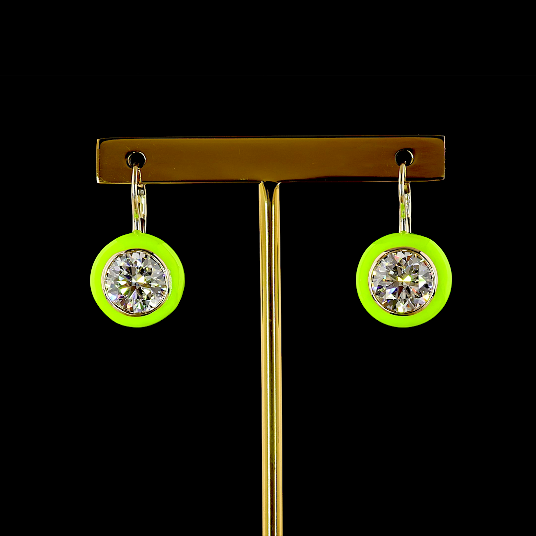 5.05 CTTW Round Lab Grown Diamond Hanging Earring (F Color and VS1 Clarity)