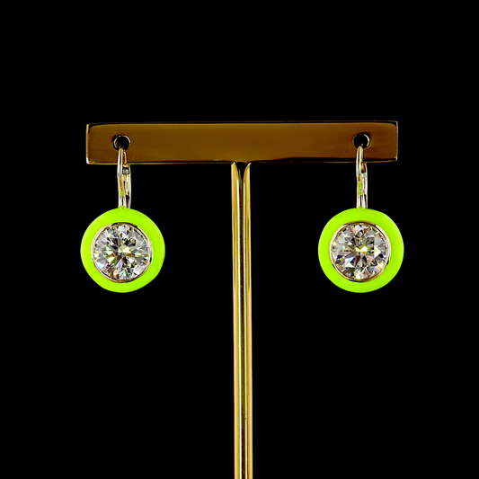 5.03 CTTW Round Lab Grown Diamond Hanging Earring (F Color and VS1/VS2 Clarity)