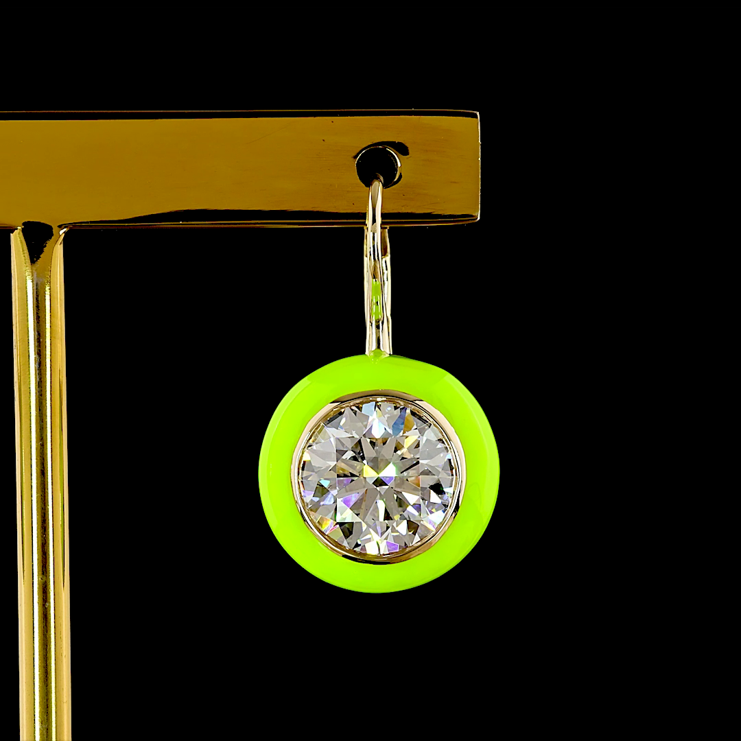 5.05 CTTW Round Lab Grown Diamond Hanging Earring (F Color and VS1 Clarity)