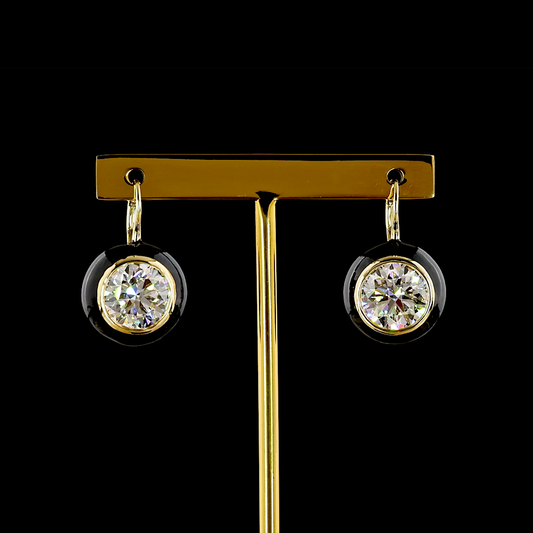 8.05 CTTW Round Lab Grown Diamond Hanging Earring (F Color and VS1 Clarity)