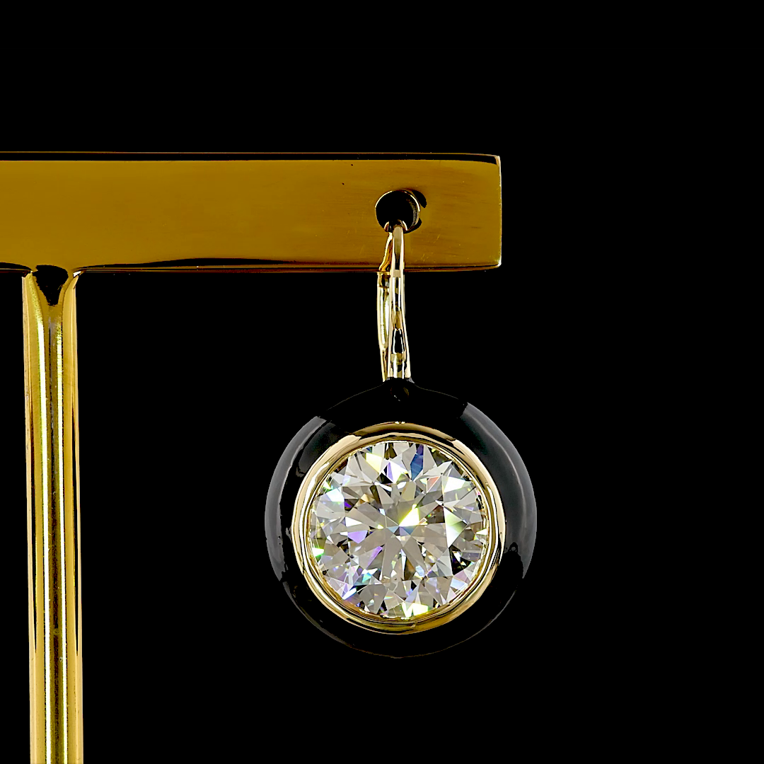 8.05 CTTW Round Lab Grown Diamond Hanging Earring (F Color and VS1 Clarity)
