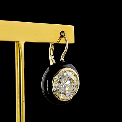 8.05 CTTW Round Lab Grown Diamond Hanging Earring (F Color and VS1 Clarity)
