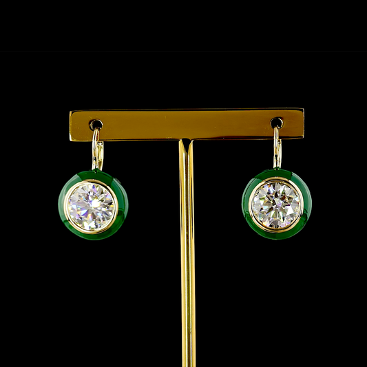 8.06 CTTW Round Lab Grown Diamond Hanging Earring (F Color and VS1/VVS2 Clarity)