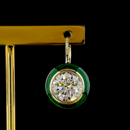 8.08 CTTW Round Lab Grown Diamond Hanging Earring (F Color and VVS2 Clarity)