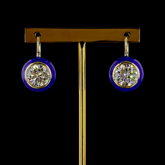 8.06 CTTW Round Lab Grown Diamond Hanging Earring (F Color and VS1 Clarity)