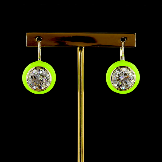 8.06 CTTW Round Lab Grown Diamond Hanging Earring (F Color and VS1 Clarity)