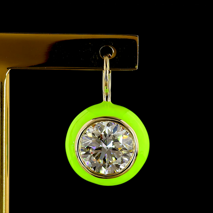 8.06 CTTW Round Lab Grown Diamond Hanging Earring (F Color and VS1 Clarity)