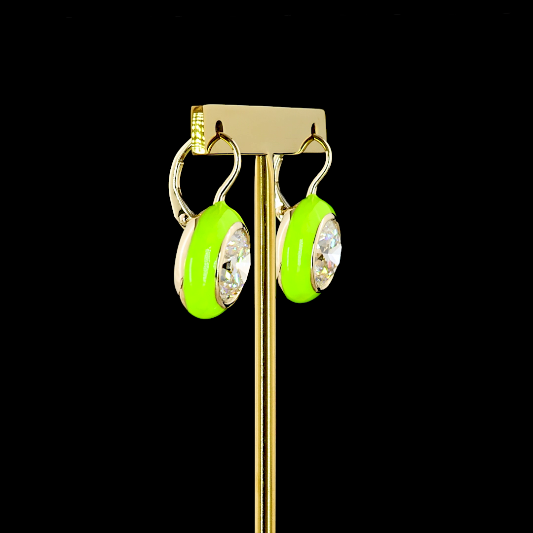 8.06 CTTW Round Lab Grown Diamond Hanging Earring (F Color and VS1 Clarity)