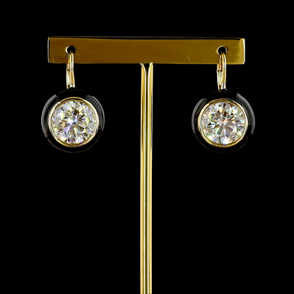 10.08 CTTW Round Lab Diamond Hanging Earring (F Color and VVS2 Clarity)