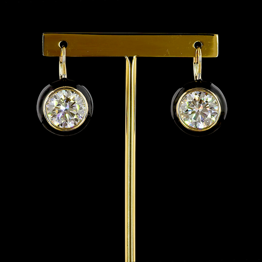 10.08 CTTW Round Lab Diamond Hanging Earring (F Color and VVS2 Clarity)