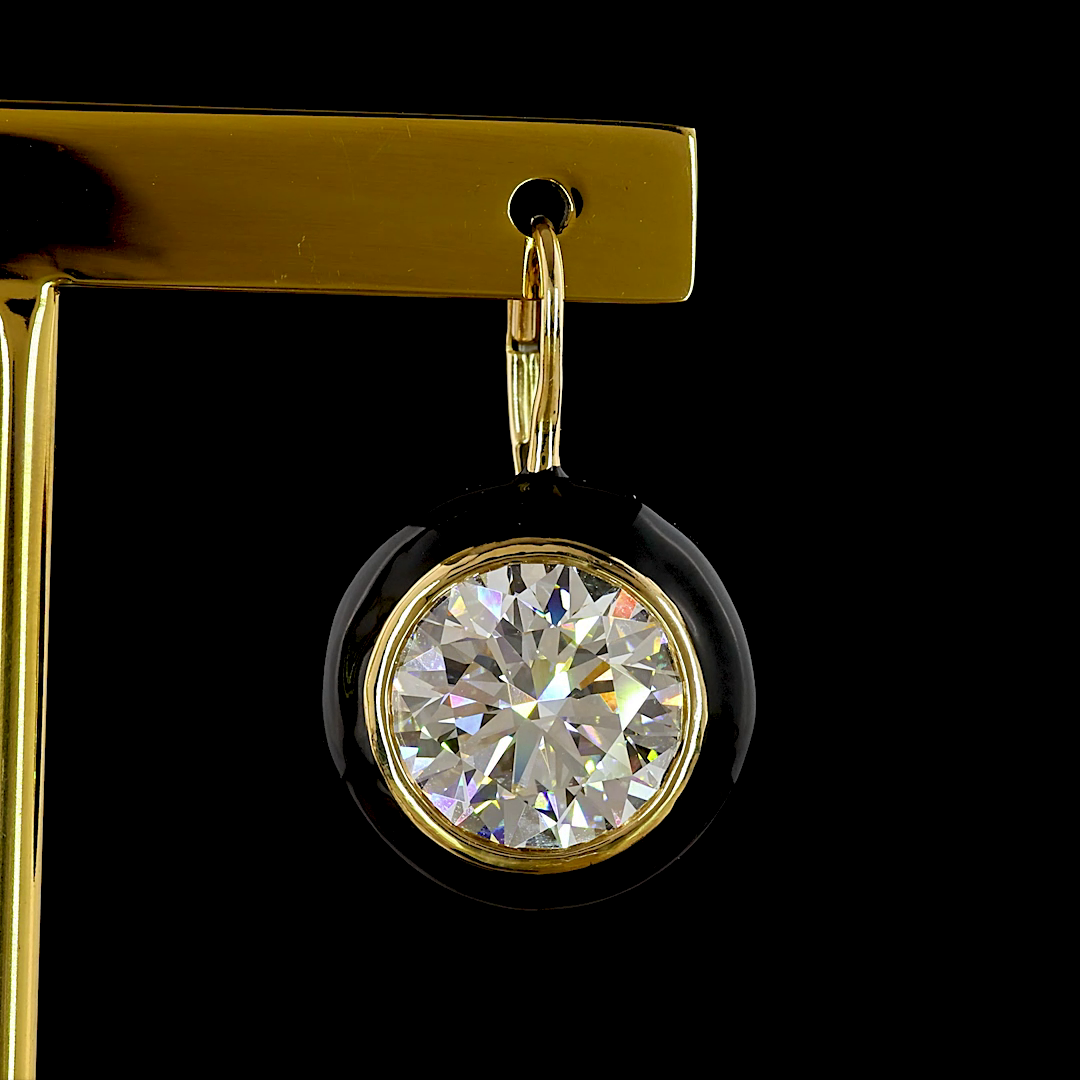 10.08 CTTW Round Lab Diamond Hanging Earring (F Color and VVS2 Clarity)