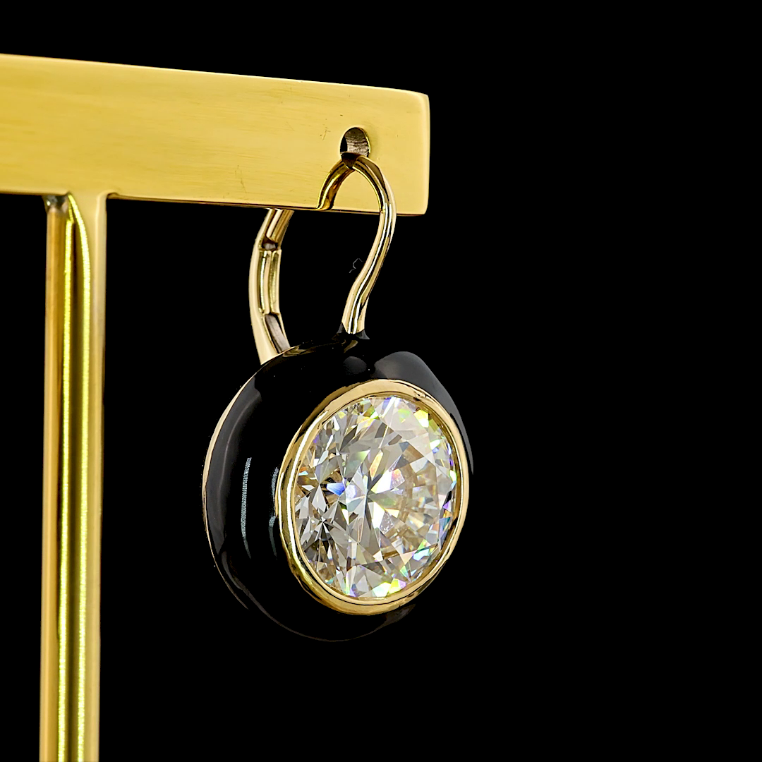 10.08 CTTW Round Lab Diamond Hanging Earring (F Color and VVS2 Clarity)