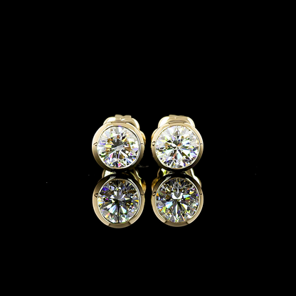 1.47 CTTW Round Lab Diamond Studs Earring 14k Yellow Gold F/D/E Color and VS2/VS1/VVS2 Clarity jewelry-spot-usa