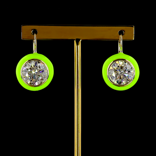 10.09 CTTW Round Lab Grown Diamond Hanging Earring (F Color and VS1 Clarity)
