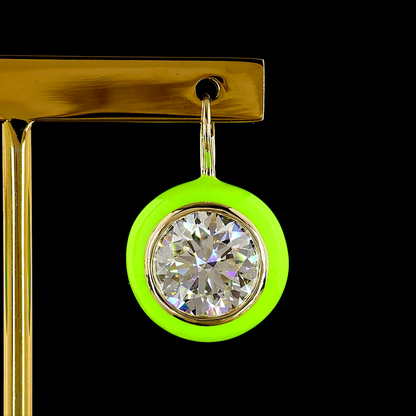 10.09 CTTW Round Lab Grown Diamond Hanging Earring (F Color and VS1 Clarity)