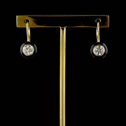 1.01 CTTW Round Lab Diamond Hanging Earring (E Color and VS1 Clarity)