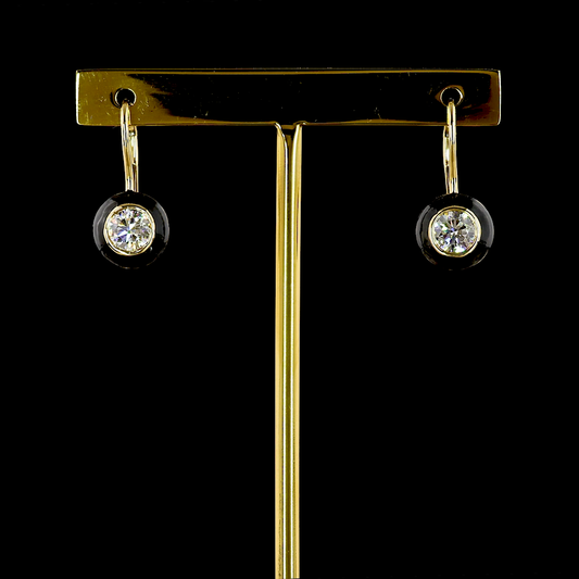 1.00 CTTW Round Lab Diamond Hanging Earring (E Color and VS1 Clarity)