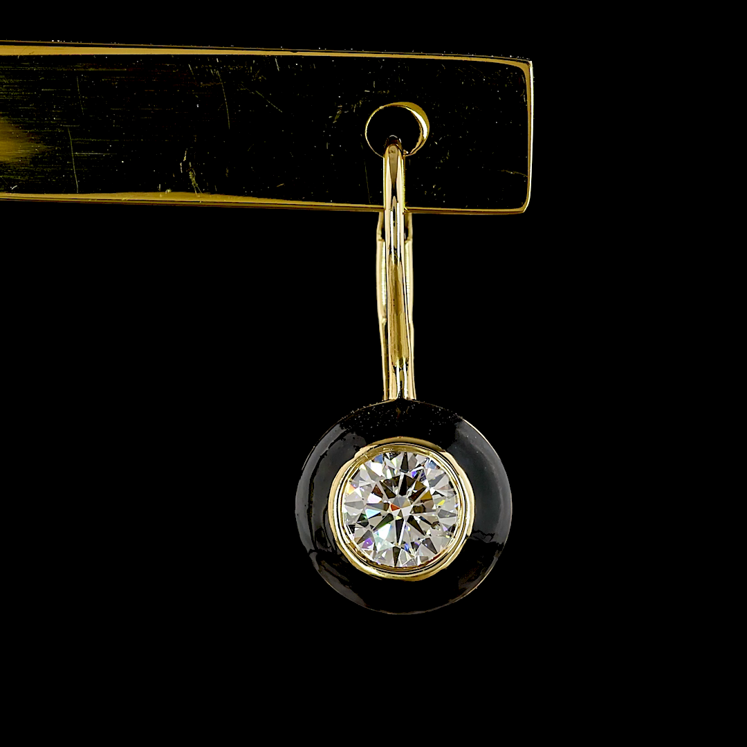 1.00 CTTW Round Lab Diamond Hanging Earring (E Color and VS1 Clarity)