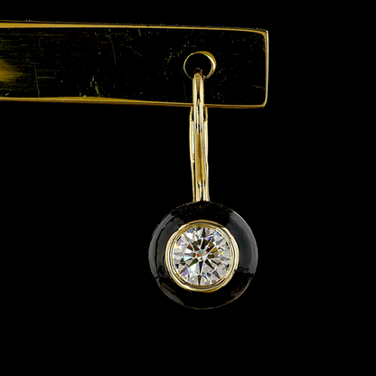 1.00 CTTW Round Lab Diamond Hanging Earring (E Color and VS1 Clarity)