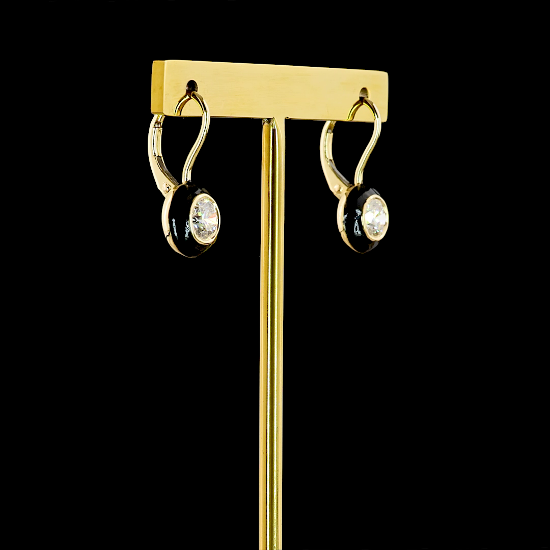 1.00 CTTW Round Lab Diamond Hanging Earring (E Color and VS1 Clarity)