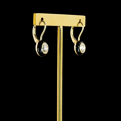 1.00 CTTW Round Lab Diamond Hanging Earring (E Color and VS1 Clarity)