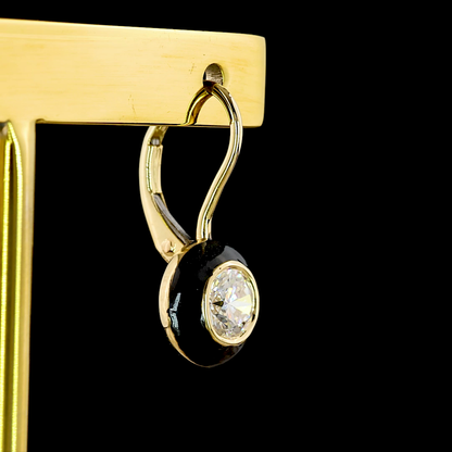 1.00 CTTW Round Lab Diamond Hanging Earring (E Color and VS1 Clarity)