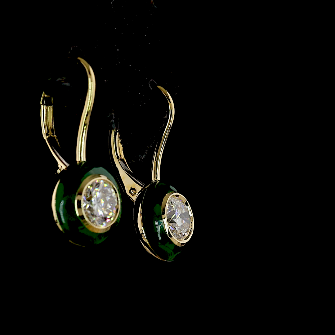 1.00 CTTW Round Lab Diamond Hanging Earring (E Color and VS1 Clarity)