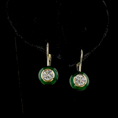 1.03 CTTW Round Lab Diamond Hanging Earring (E Color and VS1 Clarity)