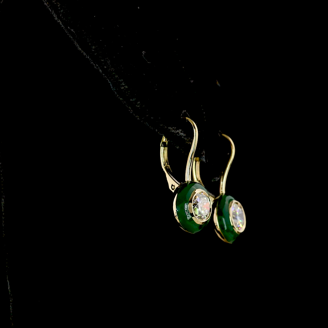 1.03 CTTW Round Lab Diamond Hanging Earring (E Color and VS1 Clarity)