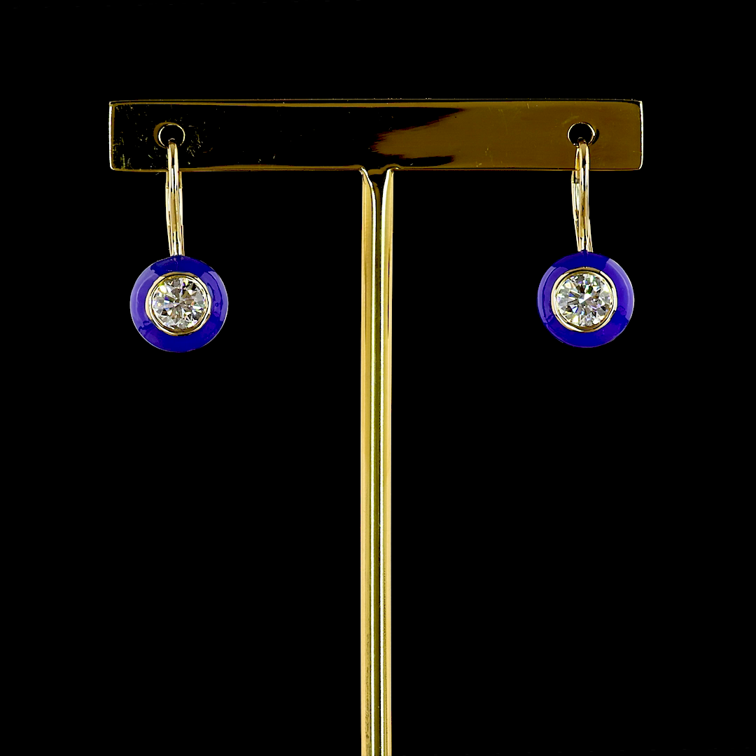 1.00 CTTW Round Lab Diamond Hanging Earring (E Color and VS1 Clarity)