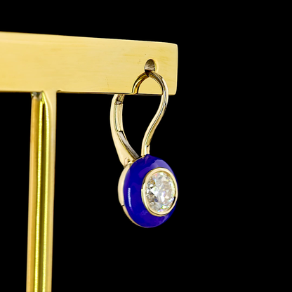 1.00 CTTW Round Lab Diamond Hanging Earring (E Color and VS1 Clarity)