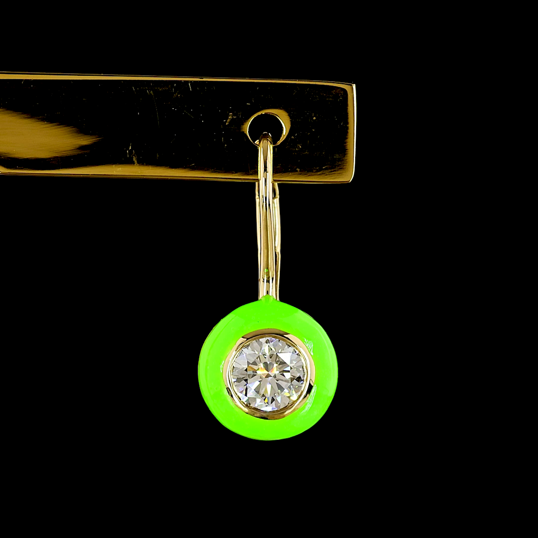 1.00 CTTW Round Lab Diamond Hanging Earring (E Color and VS1 Clarity)