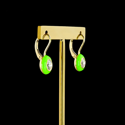 1.00 CTTW Round Lab Diamond Hanging Earring (E Color and VS1 Clarity)