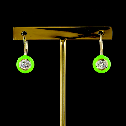 1.00 CTTW Round Lab Diamond Hanging Earring (E Color and VS1 Clarity)