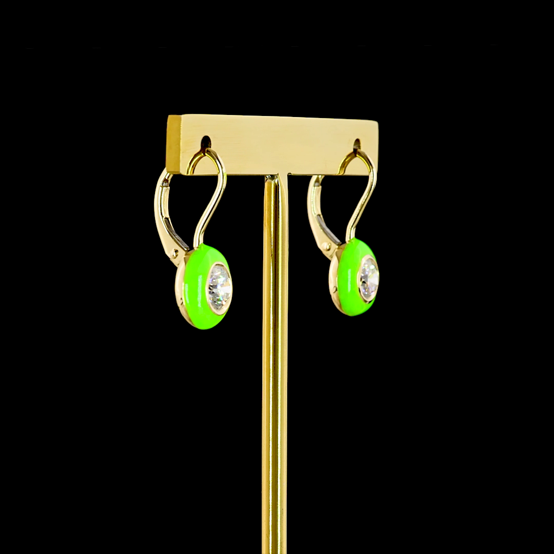 1.00 CTTW Round Lab Diamond Hanging Earring (E Color and VS1 Clarity)