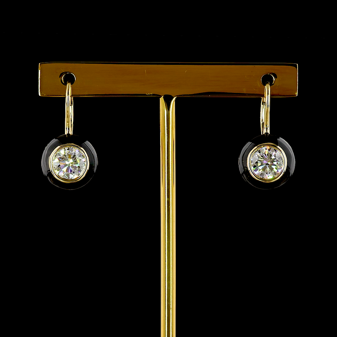 2.02 CTTW Round Lab Diamond Hanging Earring (E Color and VS1 Clarity)