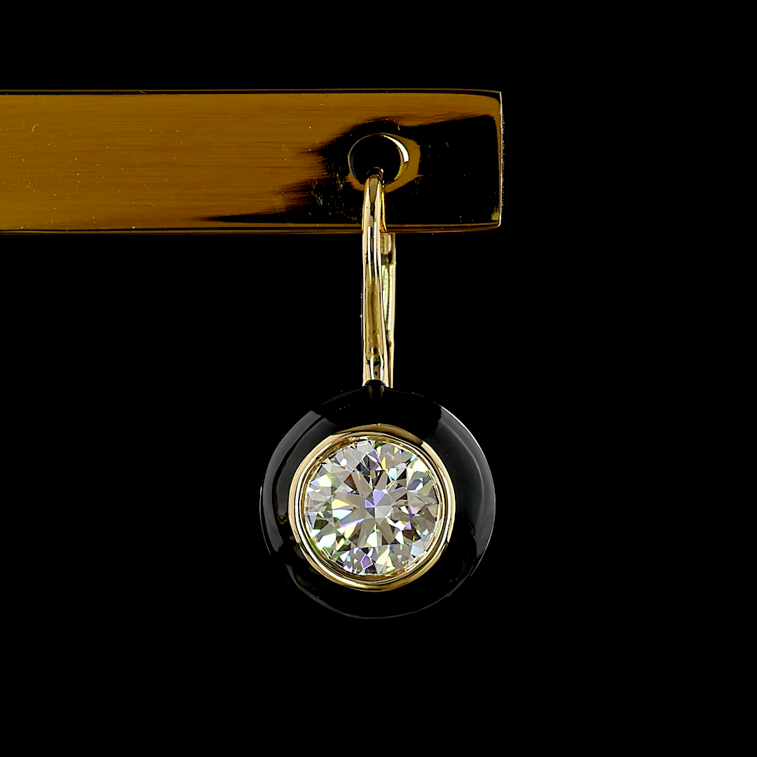 2.02 CTTW Round Lab Diamond Hanging Earring (E Color and VS1 Clarity)