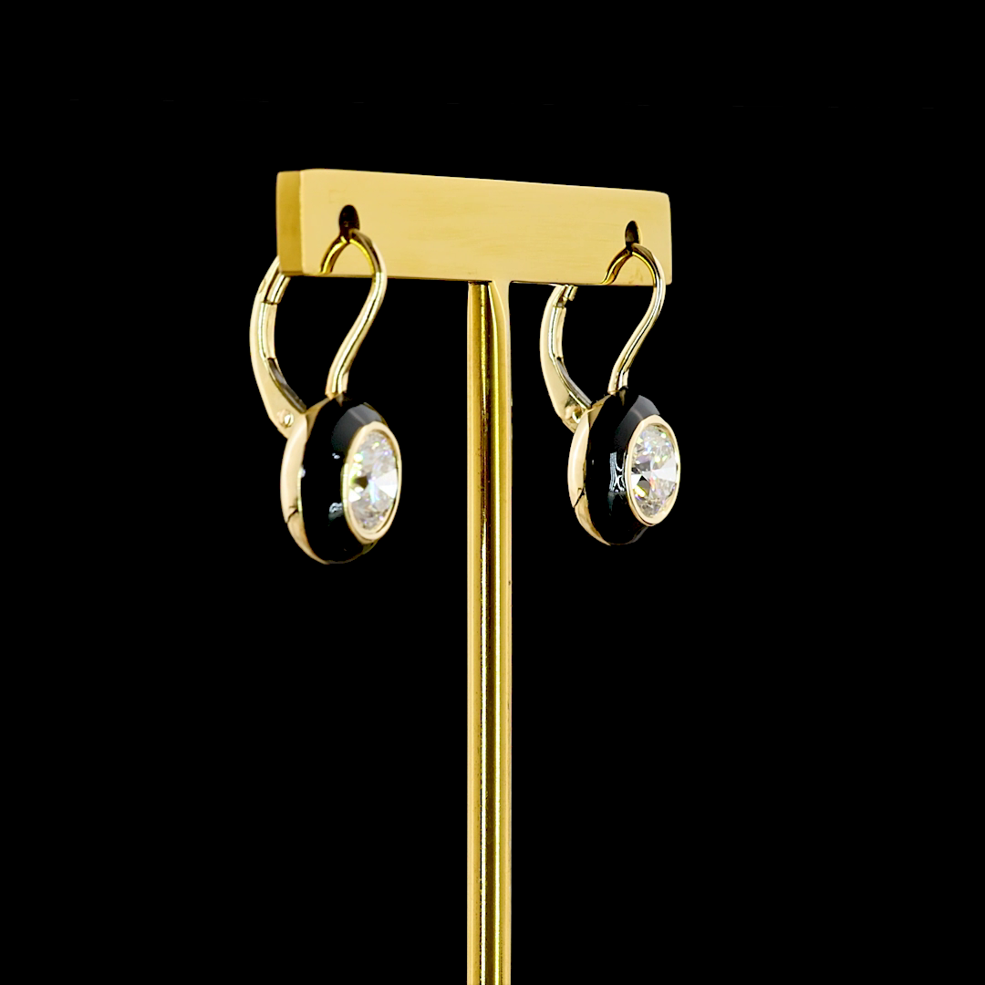2.02 CTTW Round Lab Diamond Hanging Earring (E Color and VS1 Clarity)