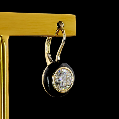 2.02 CTTW Round Lab Diamond Hanging Earring (E Color and VS1 Clarity)