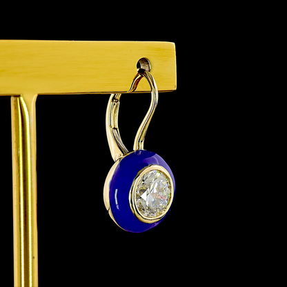 2.01 CTTW Round Lab Diamond Hanging Earring (F/E Color and VS2/VVS2 Clarity)