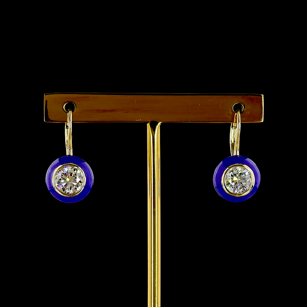 2.02 CTTW Round Lab Diamond Hanging Earring (E Color and VVS2 Clarity)