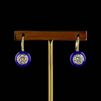 2.02 CTTW Round Lab Diamond Hanging Earring (E Color and VVS2 Clarity)