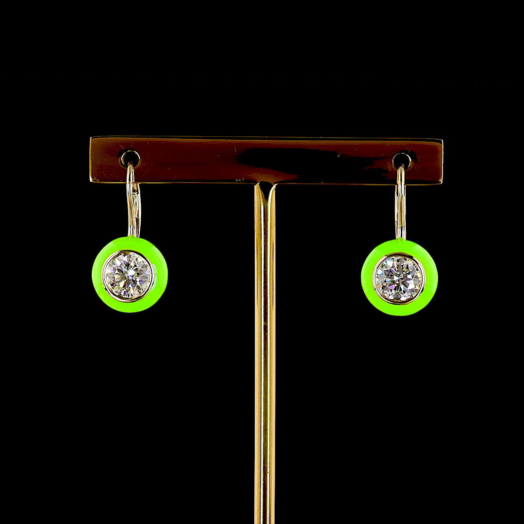 2.00 CTTW Round Lab Diamond Hanging Earring (D/E/F Color and VS1/VVS2/VS2 Clarity)