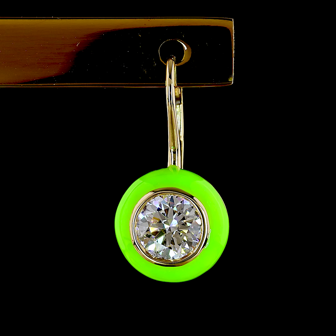 2.00 CTTW Round Lab Diamond Hanging Earring (D/E/F Color and VS1/VVS2/VS2 Clarity)